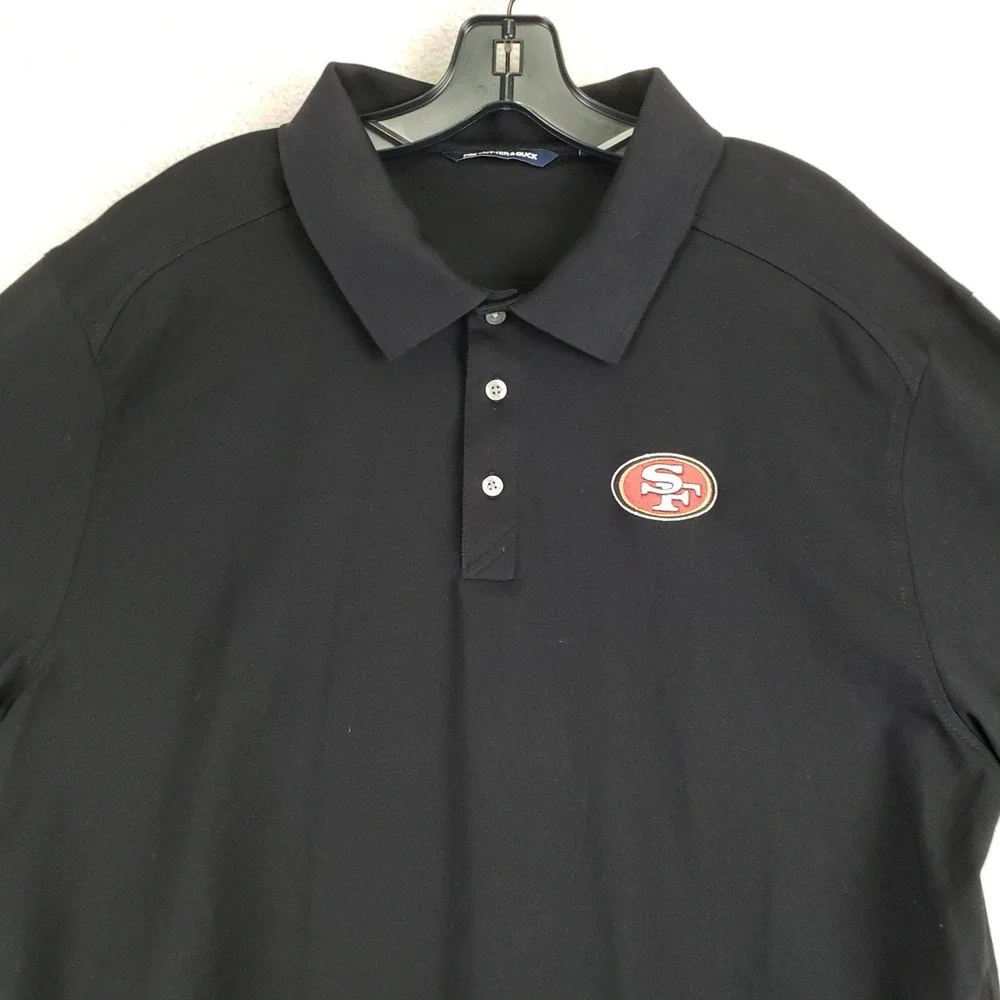 San Francisco 49ers Cutter & Buck Polo Shirt Mens XL Black NFL Sporty Gameday